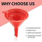XhjzgcTec 8 Pcs Plastic Funnel Set, Oil Funnels - Image 4