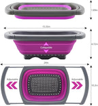 Qimh Collapsible Colander, Kitchen Colander Set Over Sink Strainer - Image 2