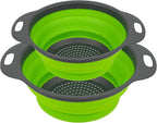 AUAUY 2 Pack Collapsible Colander Set, Round Silicone Folding Collapsible by AUAUY