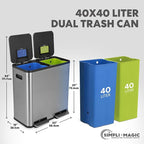 SIMPLI-Magic 21 Gallon Dual Compartment Kitchen Trash Can - Image 3