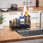Cisily Brown Sponge Holder for Kitchen Sink, Sink Caddy Organizer - Image 6