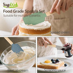 Silicone Spatula Set, Food Grade Rubber Spatula-4 Piece Nonstick Rubber Spatulas - Image 3