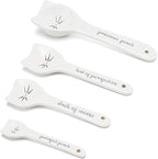 White Cat Measuring Cups & Spoons Gift Set – Ceramic Kitchen Tools - Image 4
