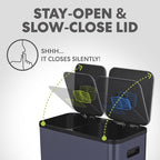 Simpli-Magic 70 Liter / 18.5 Gallon Rectangular Hands-Free Dual Compartment - Image 7