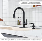 GAGALIFE Kitchen Sink Soap Dispenser Matte Black, Under Sink Soap Dispenser - Image 3