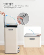 Lovewind Kitchen Trash Can, 2 x 8 Gallon Stainless Steel Trash and Recycle Bin - Image 5