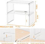 Yieach 2 Pack Acrylic Cabinet Organizer, 2 Tier Stackable Shelves - Image 3