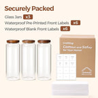 ComSaf 3Pcs Airtight Glass Pasta Storage Containers - Image 8