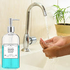 Clear Soap Dispenser with Rust Proof Pump, Waterproof Labels, Plastic Hand Soap - Image 3