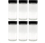 Tianifa 6pcs Black Spice Jars, 3 oz Glass Seasoning Bottles, Spices Container by Tianifa