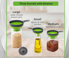 Collapsible Funnel Set of 3 | Silicone Pot Edge Soup Pour Spout | Food Grade - Image 3