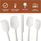 Silicone Spatula Set, 5 Piece Food Grade Rubber Spatulas - Image 3
