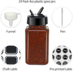 24 Pack 4oz Clear Plastic Spice Jars - Image 4