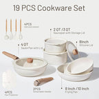 CAROTE 19pcs Pots and Pans Non Stick, Cookware Sets Detachable Handle, - Image 2