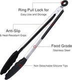Kitchen Tongs Set of 3, Non-Stick Non-Scratch Heat Resistant Tongs - Image 4