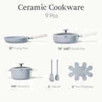 CAROTE Pots and Pans Set Nonstick, Ceramic Cookware Set, PFAS PTFE Free - Image 2