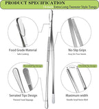 JETKONG 2 Pcs 14-Inch Food Tweezers Stainless Steel Tweezer Tongs Extra-Long - Image 2