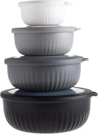 COOK WITH COLOR Prep Bowls with Lids- Wide and Deep Nesting Plastic Small by CookwithColor