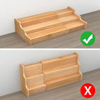 Spice Rack Kitchen Cabinet Organizer- 3 Tier Bamboo Expandable Display Shelf - Image 2