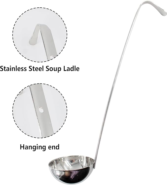 2PCS 10 Inch Stainless Steel Soup Ladle - Image 3