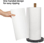Buruis Wood Paper Towel Holder, Marble Base Modern Decorative Countertop - Image 3