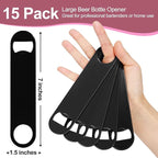 WEGAZ-15 Pack 7inch Black Stainless Steel Flat Beer Bottle Opener, Stainless - Image 2