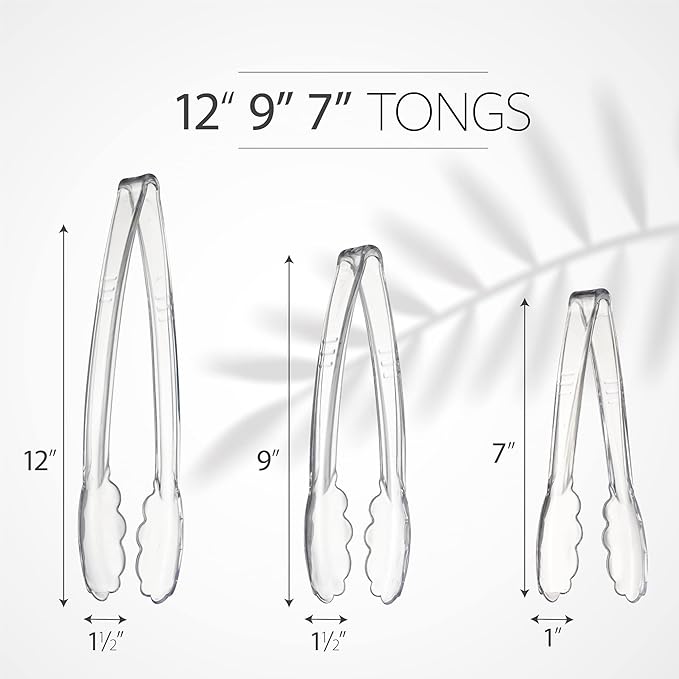 PlasticPro Clear Serving Tongs Combo Set - Image 4