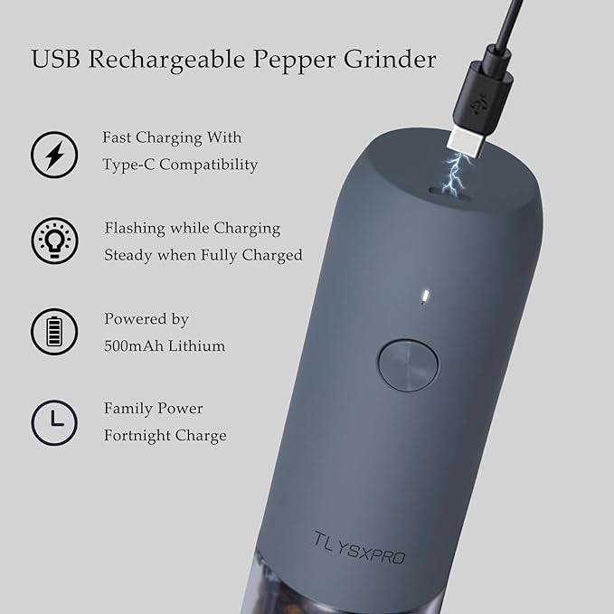 TLYSXPRO Electric Salt and Pepper Grinder Set - Image 5