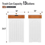 Function Home Trash Can Cabinet, 13 Gallon Kitchen Garbage Can, Wood Recycling - Image 4