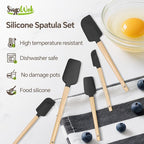 Silicone Spatula Set, Food Grade Rubber Spatula-5 Piece Nonstick Rubber Spatulas - Image 7