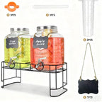 DD&HAPP Glass Drink Dispensers For Parties.1.2 Gallon Beverage Dispensers - Image 4