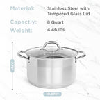 Alpha Living SP-08G Stainless Steel Pot - Image 2