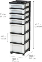 IRIS USA Plastic Drawer Storage Organizer Rolling Cart, - Image 3