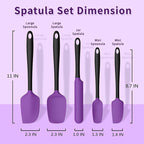 Coukre Silicone Spatula Set of 5, High Temperature Resistant, Food Grade - Image 2