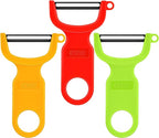 Original Vegetable Peeler Carbon Steel Blade 3-Pack Red/Green/Yellow by KITCHPOWER