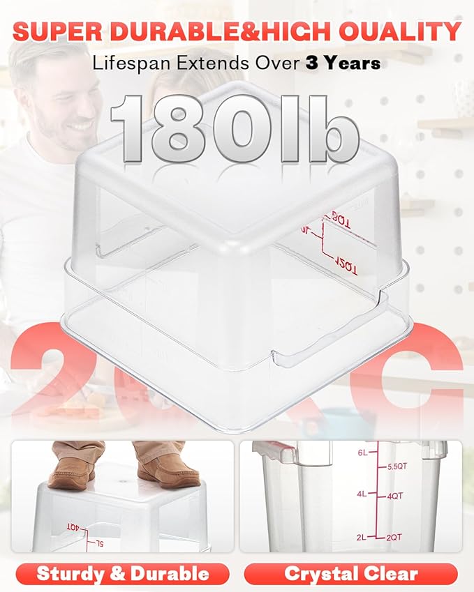 6QT Clear Food Storage Containers: 6 PCS NSF Food Storage Containers - Image 6