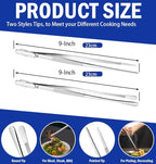 JETKONG 2 Pcs 9-Inch Kitchen Tweezers Cooking Tweezers Stainless Steel Tweezers - Image 3