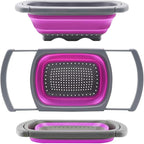 Qimh Collapsible Colander, Kitchen Colander Set Over Sink Strainer by Qimh