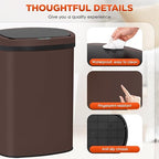 PayLessHere | 13 Gallon Stainless Steel Trash Can | Brown | Automatic Touchless - Image 6