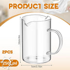 Leinuosen 2 Pcs Glass Pitcher Elegant Shaped Glass Tea Pitcher Coffee Milk - Image 2