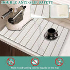 Stone Dish Drying Mat for Kitchen Counter, Absorbent Diatomaceous Earth Bath - Image 3