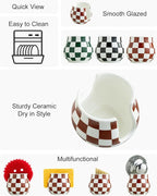 Checkered Sponge Holder for Kitchen Sink Counter, Ceramic Dish Sponge Caddy - Image 3
