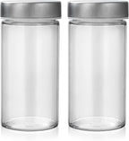 2 Pcs Glass Spice Jars/Bottles - 3oz Empty Round Spice Containers by Tianifa