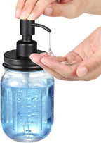 Amolliar Mason Jar Liquid Soap Dispenser, 16OZ Refillable Glass Soap Dispenser - Image 4
