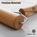 Small Rolling Pin, Pizza Dough Roller, Non Stick Wood Pastry Roller, Kitchen - Image 5