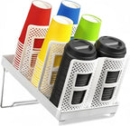 6-Slot Paper Cup and Lid Holder, Disposable Coffee Cup Dispenser, Upright Paper by Wymulot