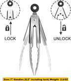 HINMAY Small Stainless Steel Serving Tongs 7-Inch Mini Food Tongs - Image 3