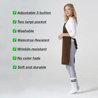 TOSHE Kitchen Apron Waterdrop Resistant Cotton Apron - Image 7