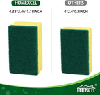 HOMEXCEL Heavy Duty Scrub Sponges Kitchen 60 Count, Extra-Large Sponges - Image 2
