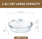 Luvan 2.8L/3Qt Glass Casserole Dish - Image 2